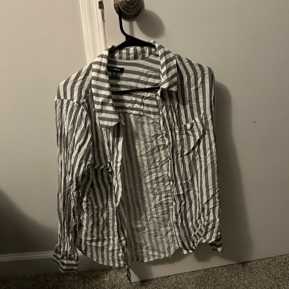 Blue striped button down